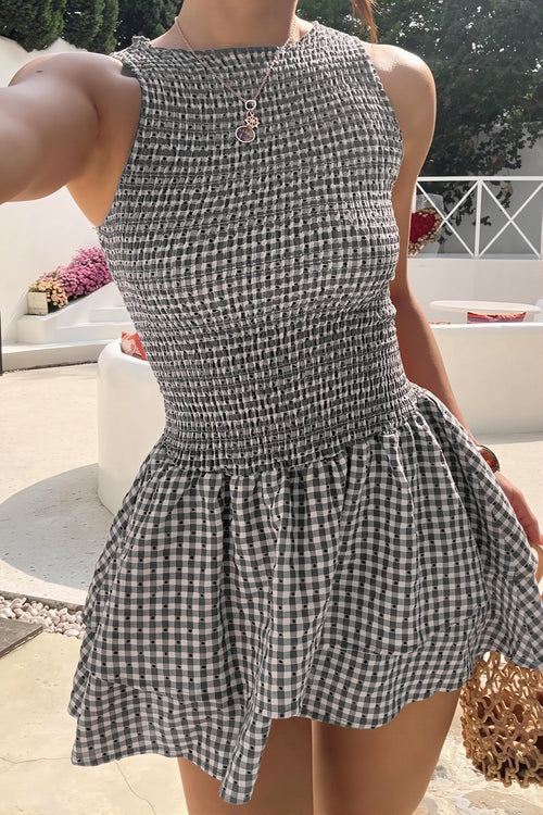 Colette Plaid Ruched Mini