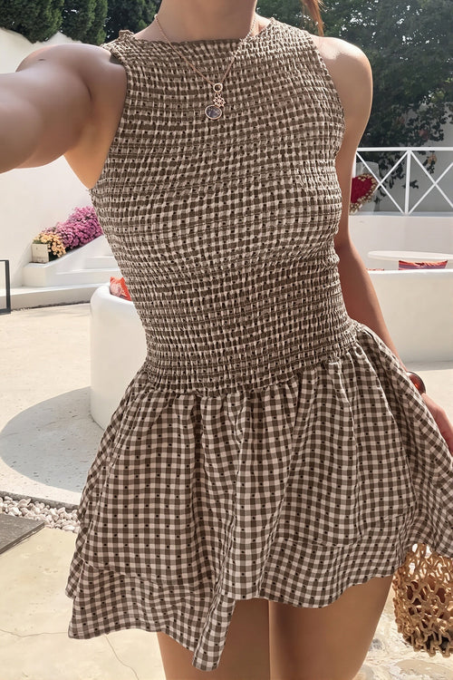 Colette Plaid Ruched Mini