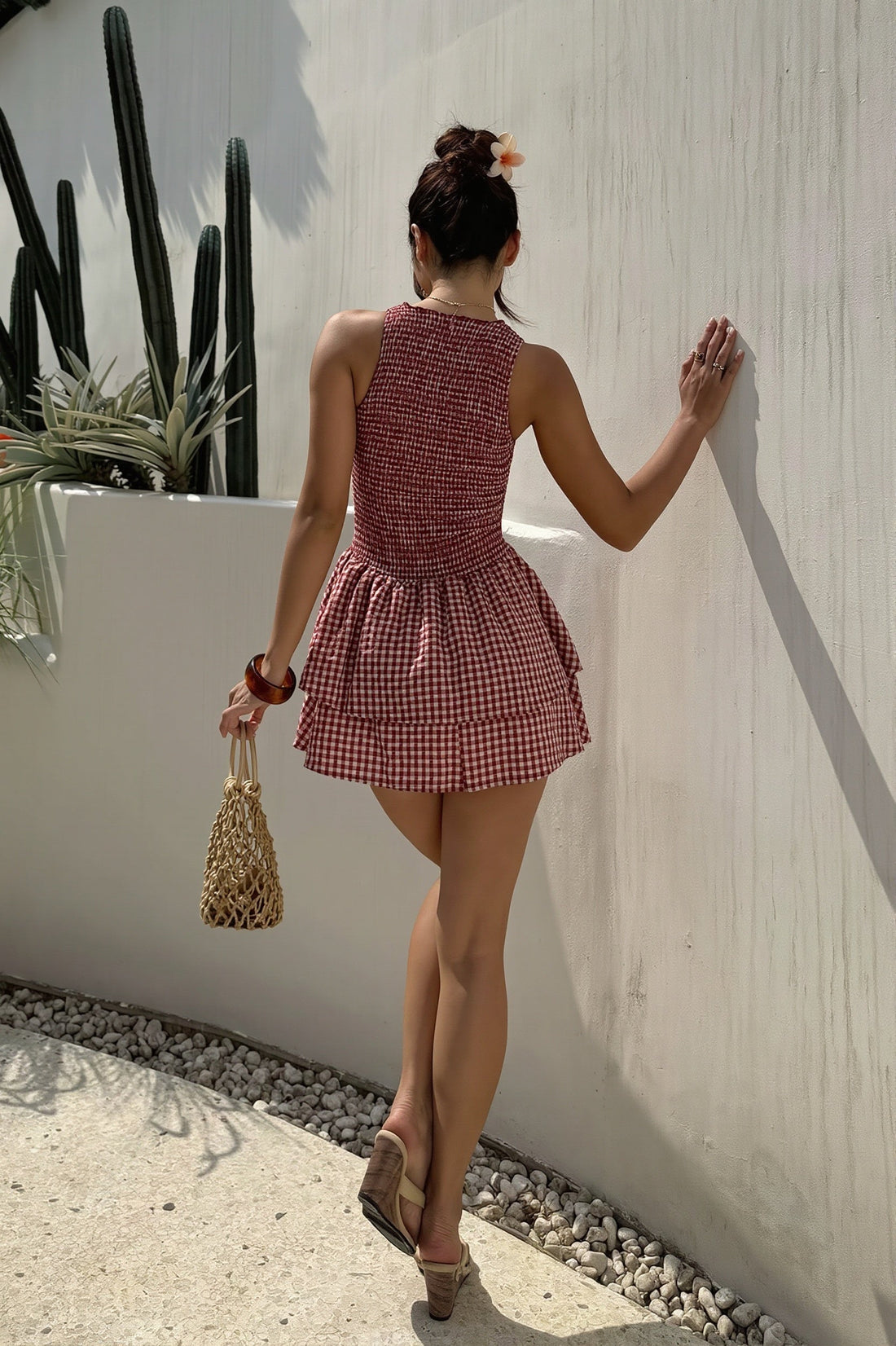 Colette Plaid Ruched Mini