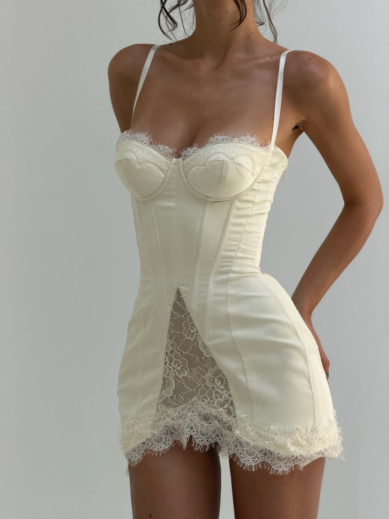 The Eloise Lace Corset Mini – Ls5559 white