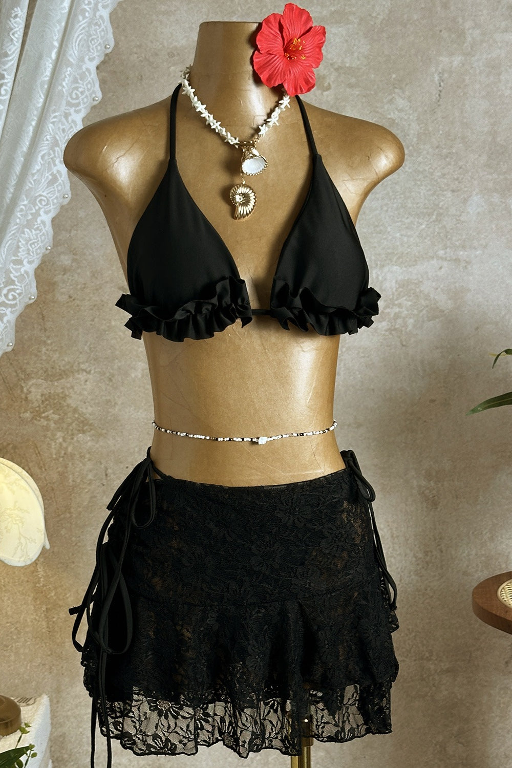 Quenelle Lace Three-Piece Swim Set