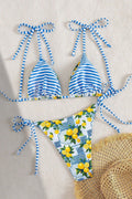 Sun-Kissed Lemon Stripe Beach Bikini Set