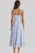 Elegant Embroidered Cutout Cami Maxi Dress