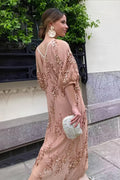 Sequin Deep V-Neck Maxi Dress
