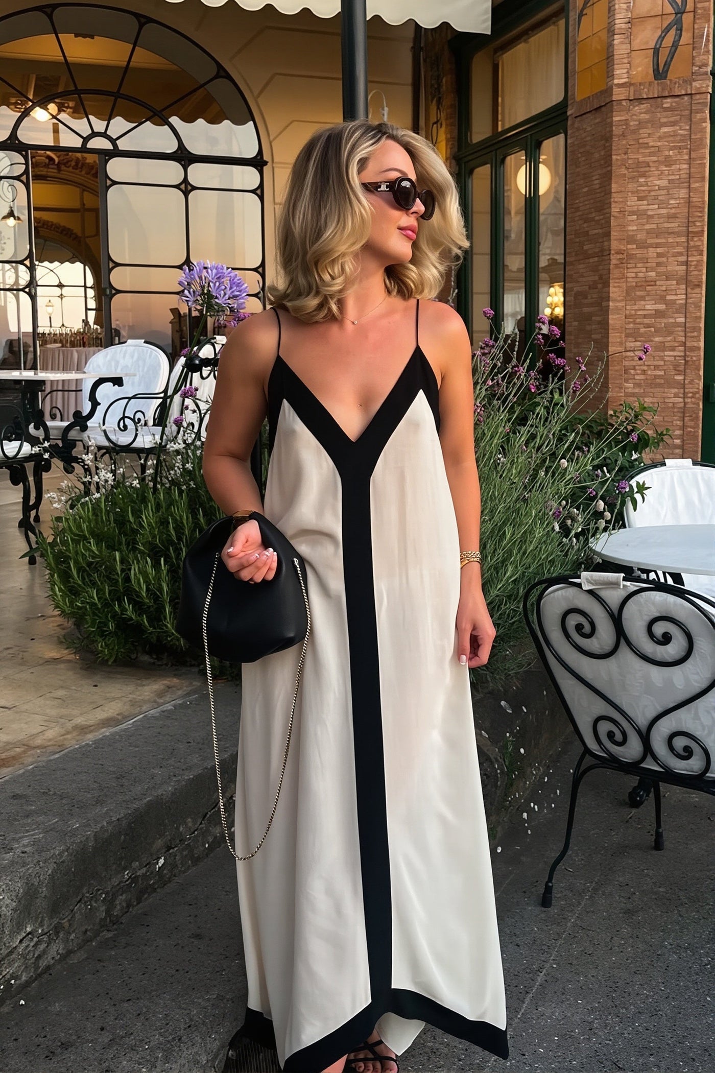 Loose V-Neck Spaghetti Strap Maxi Dress