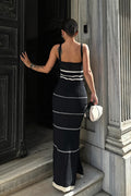 Knit Texture Cutout Bodycon Maxi Dress