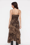 Lace Leopard Print Layered Maxi Dress