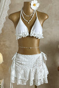 Quenelle Lace Three-Piece Swim Set