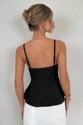 Sexy Minimal Solid Tie Slim Cami Top