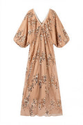 Sequin Deep V-Neck Maxi Dress