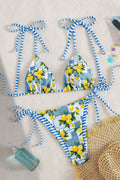 Sun-Kissed Lemon Stripe Beach Bikini Set