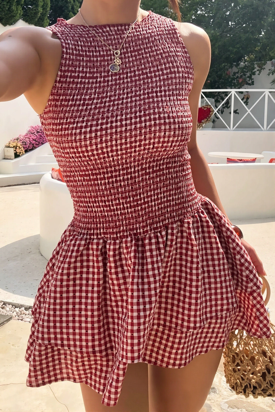 Colette Plaid Ruched Mini